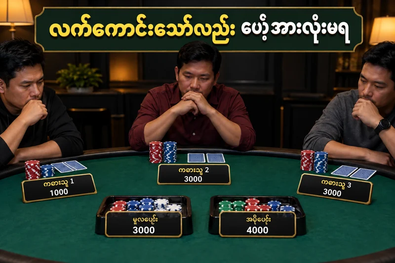 ပိုကာစားပွဲတွင် မူလပေါ့နှင့် အပိုပေါ့ ခွဲထားသည့် သရုပ်ဖော်ပုံ